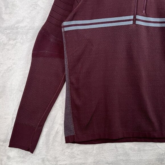 Smartwool Intraknit Active Full Zip Merino Jacket Men's M Maroon Quick Dry Hike - Picture 3 of 14